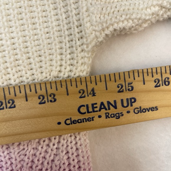 Ann Taylor Medium Cardigan Sweater Cream Purple Ombre Knit Button Front - Picture 8 of 9